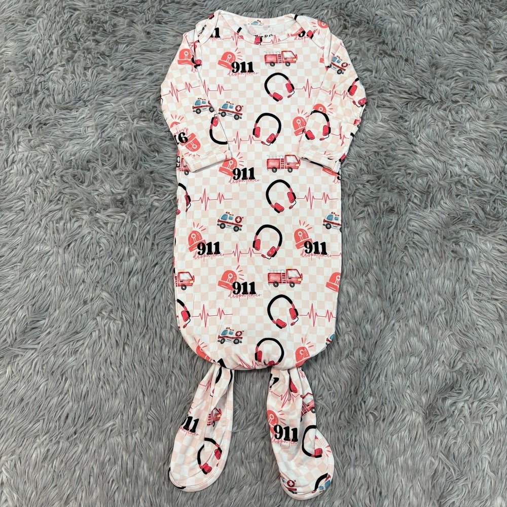 Miller & Co. 911 Dispatcher Pink Checkered Baby Sleep Sack 0-3 Months NEW
